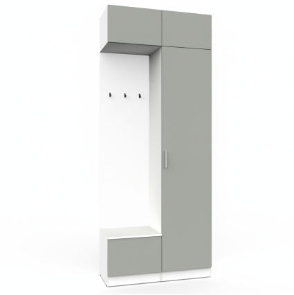 Набор мебели для прихожей "Марсель-201" МР 01-201 В2490 Ш1000 Г420 (ЛДСП Шиншилла серая)